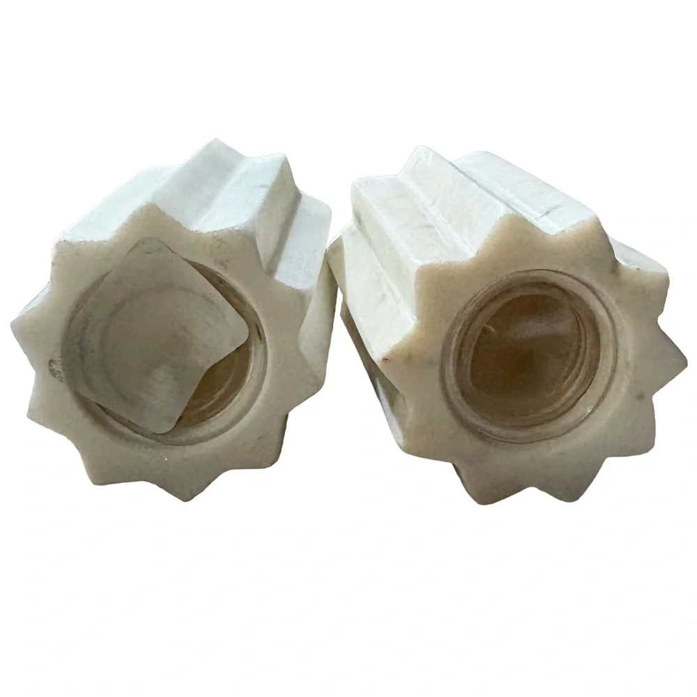 HUDSON GRACE NEW 2pc faceted marble salt & pepper shakers